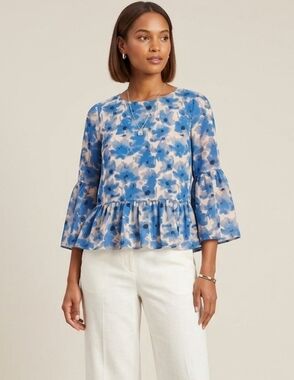 J.CREW - Floral Bell Sleeve Blouse